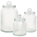 Kit Jogo 4 Potes Herméticos Porta Mantimentos c/ Visor Inox